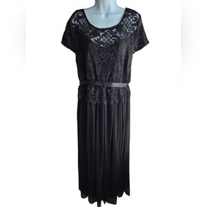 Candalite Womens Plus Size Black Lace Mesh Skirt Size 3X